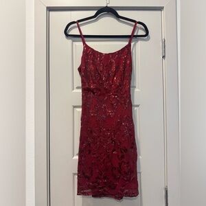 Elegant Red Sequin Dress